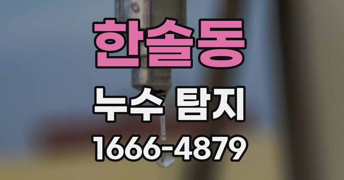 한솔동 누수 탐지
