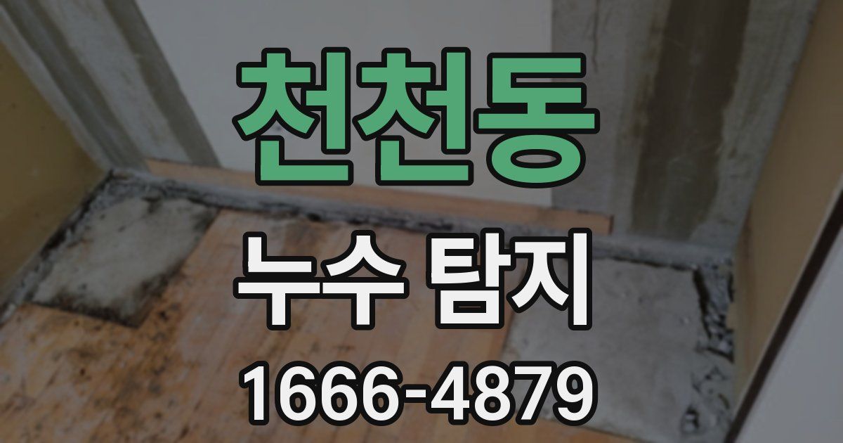 천천동 누수 탐지