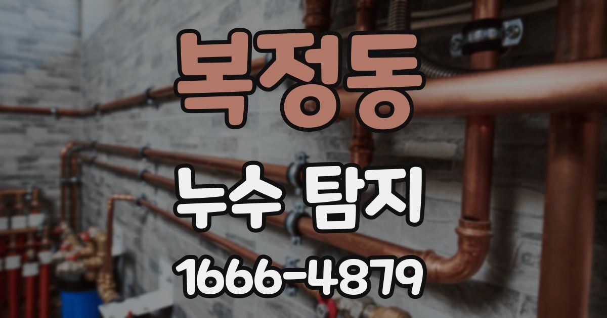 복정동 누수 탐지