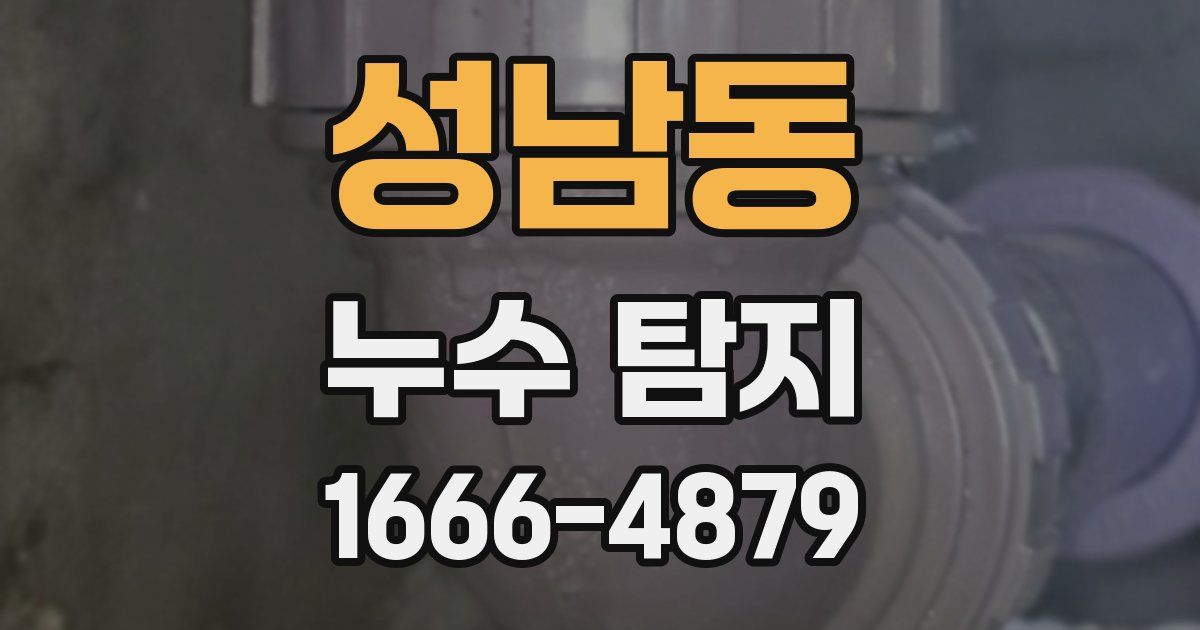 성남동 누수 탐지