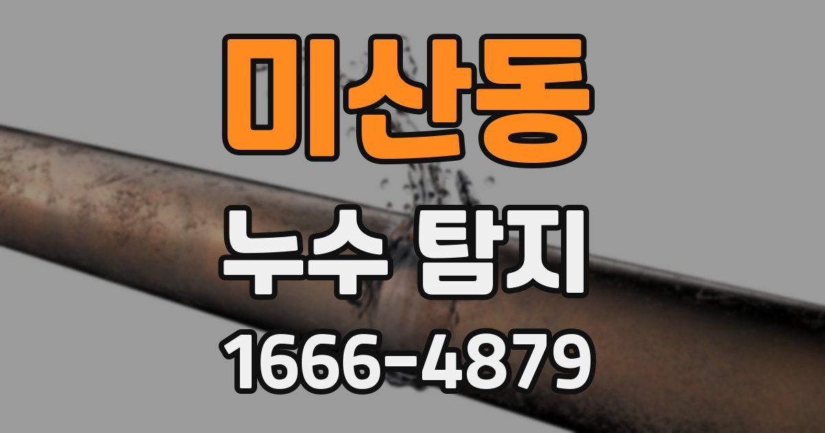 미산동 누수 탐지