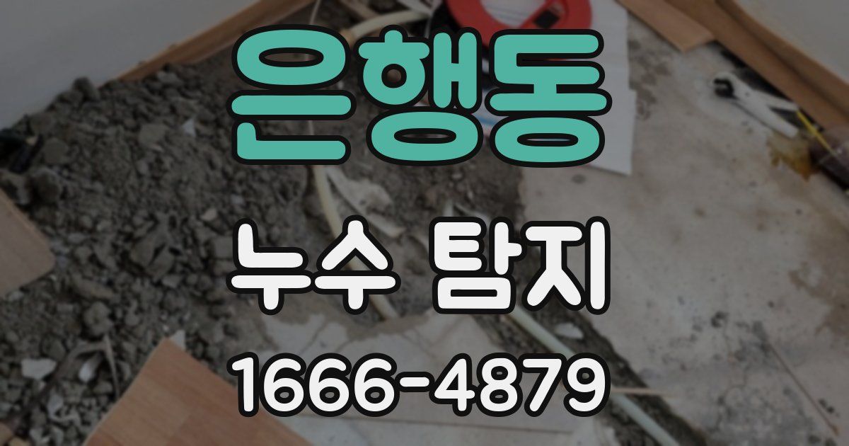 은행동 누수 탐지