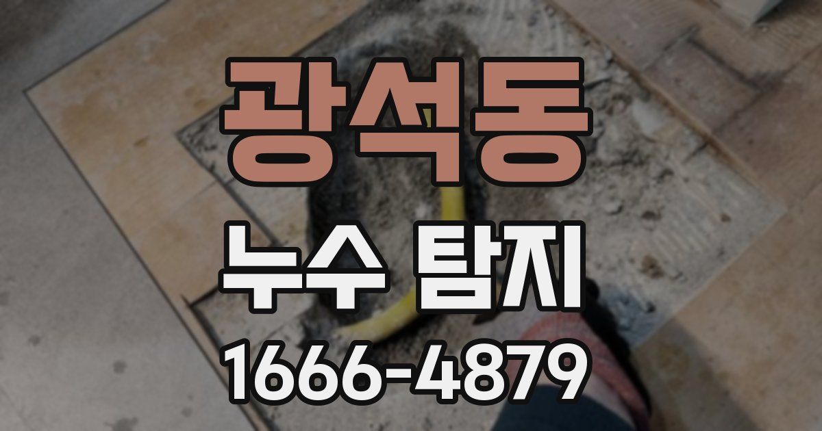 광석동 누수 탐지