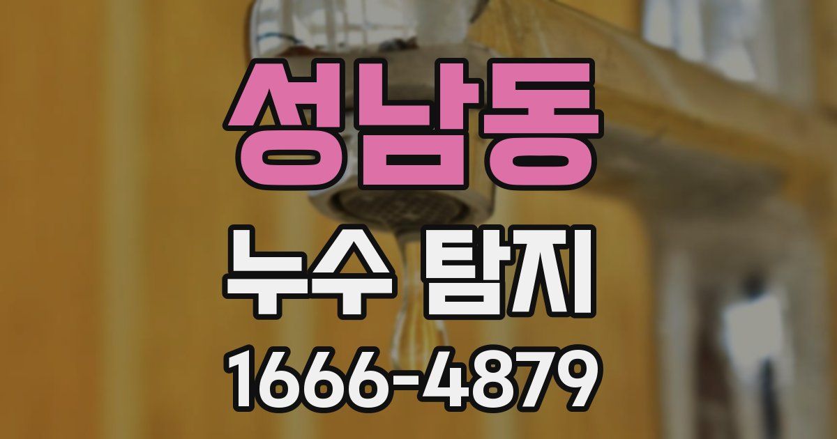 성남동 누수 탐지