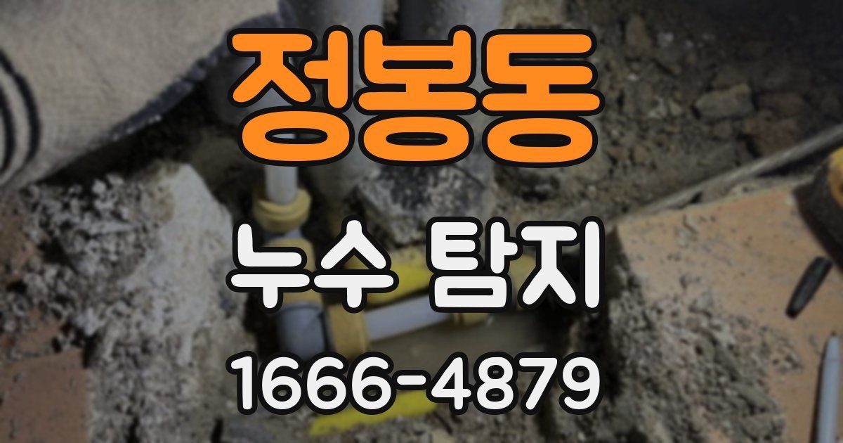 정봉동 누수 탐지