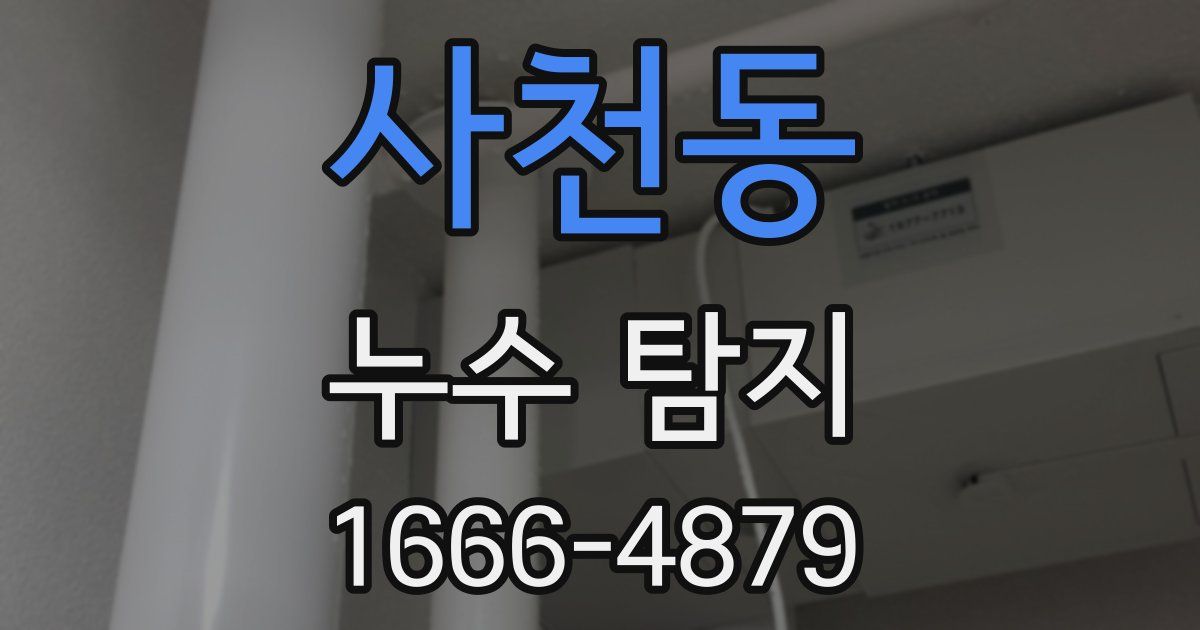 사천동 누수 탐지