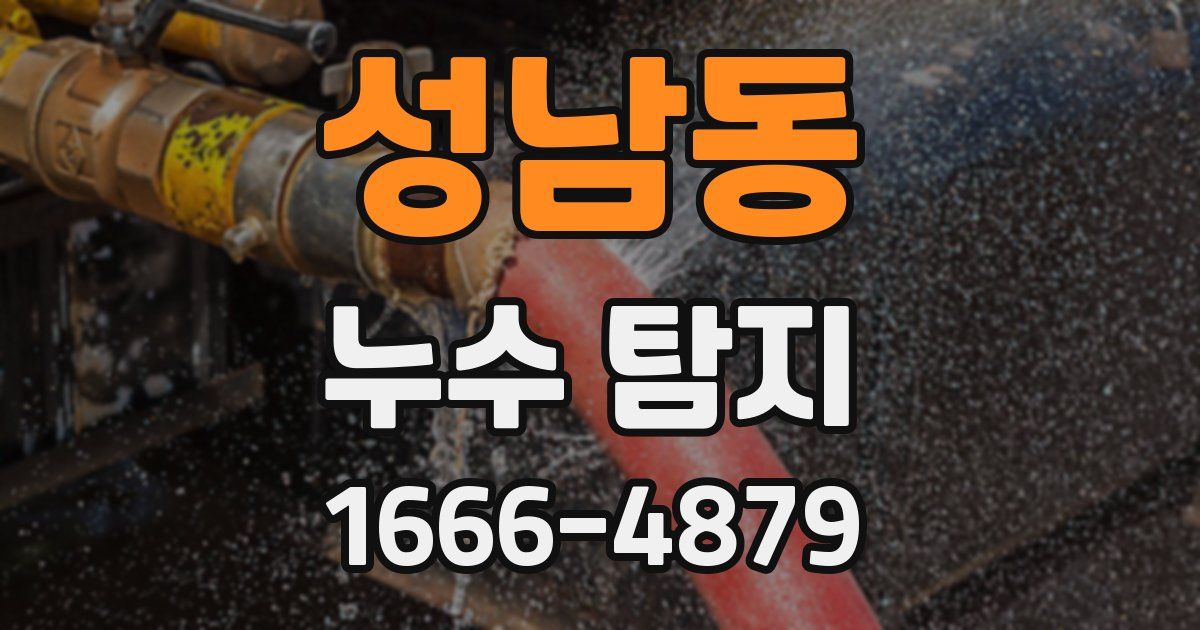 성남동 누수 탐지