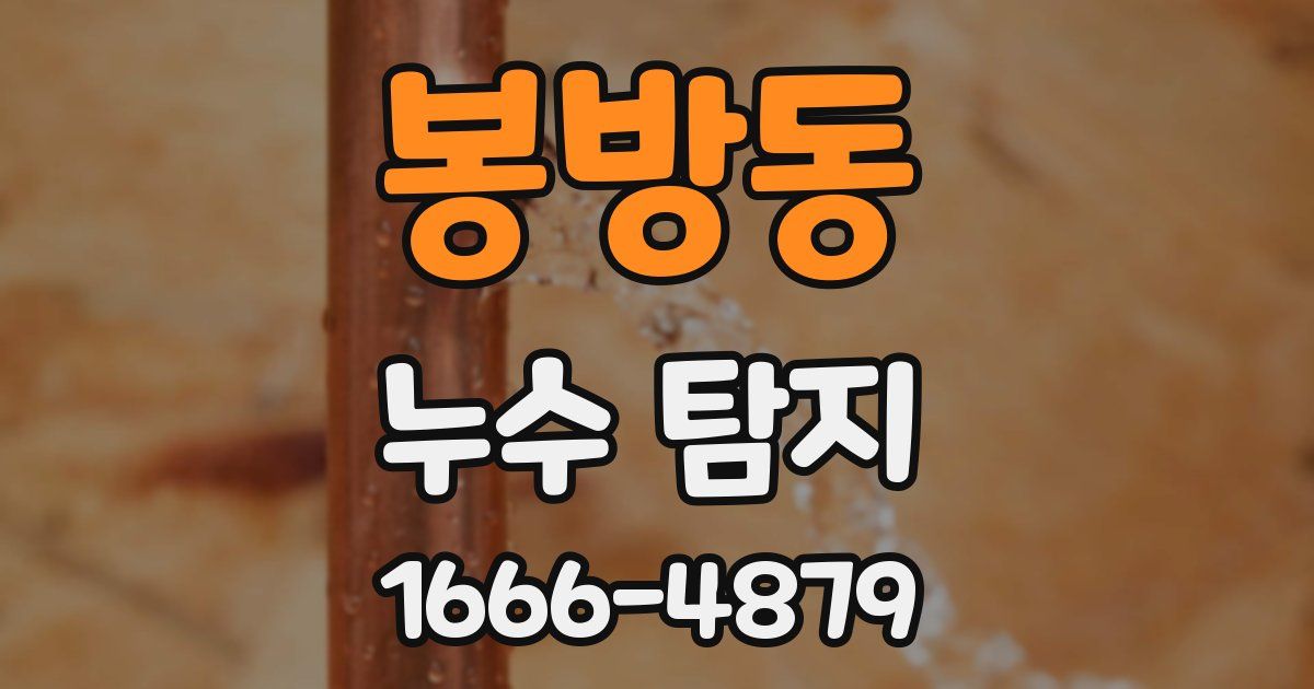 봉방동 누수 탐지