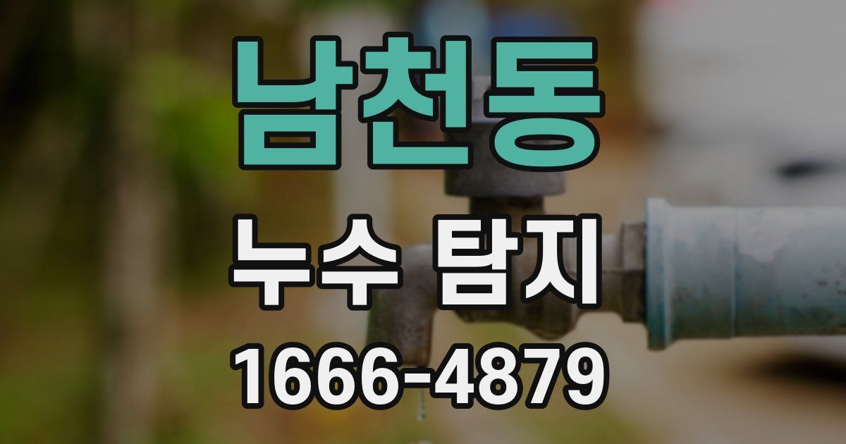 남천동 누수 탐지