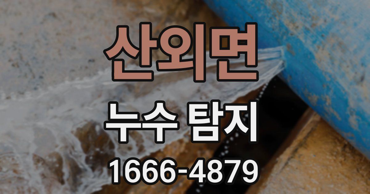 산외면 누수 탐지