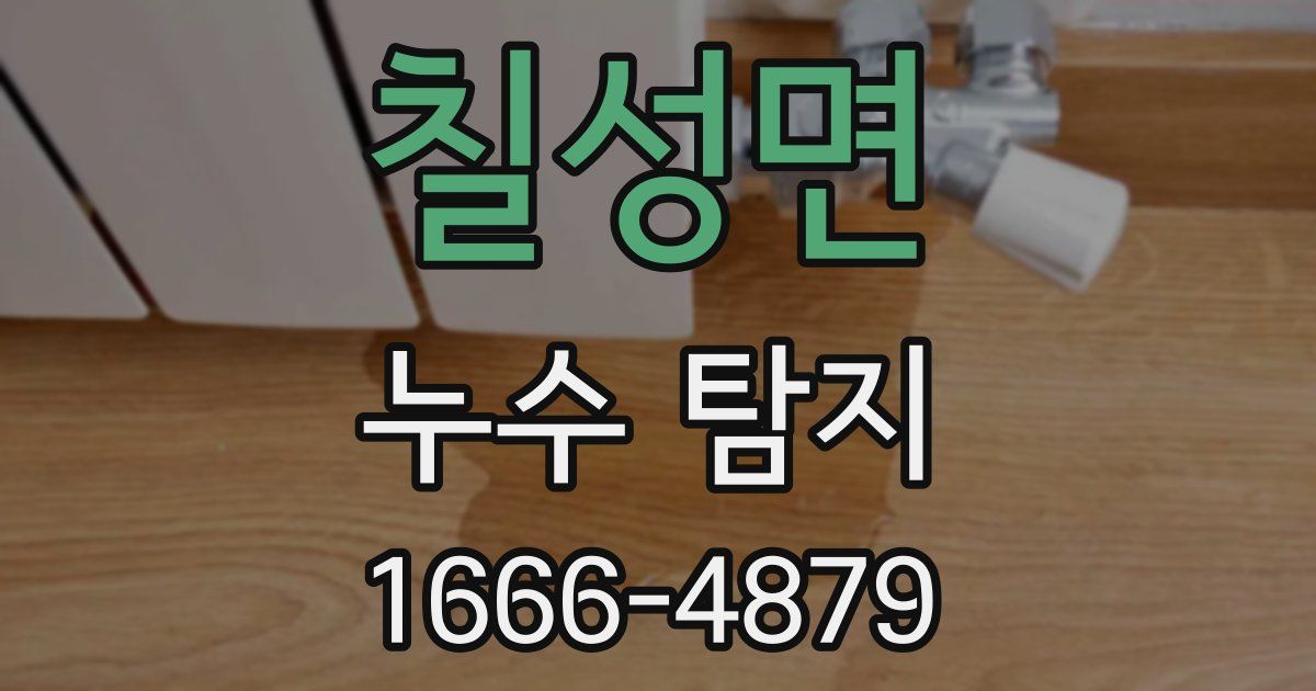 칠성면 누수 탐지