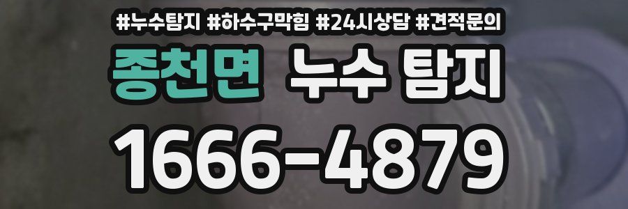 종천면 누수 탐지
