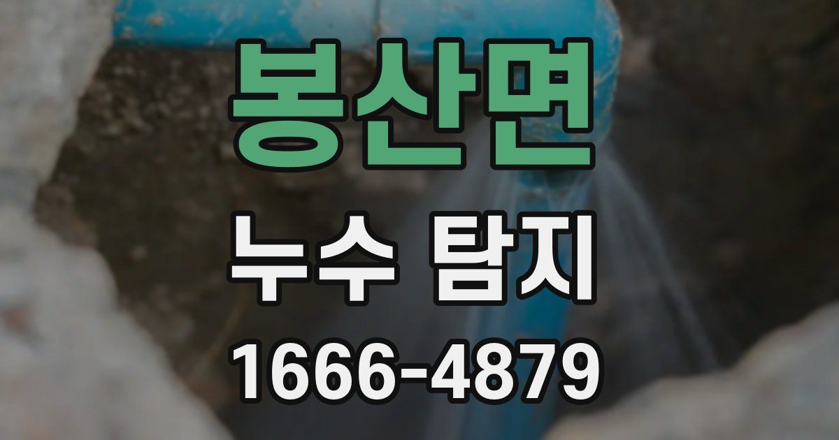 봉산면 누수 탐지