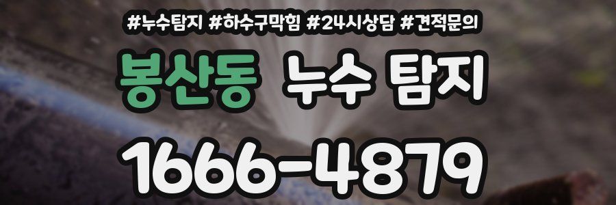 봉산동 누수 탐지