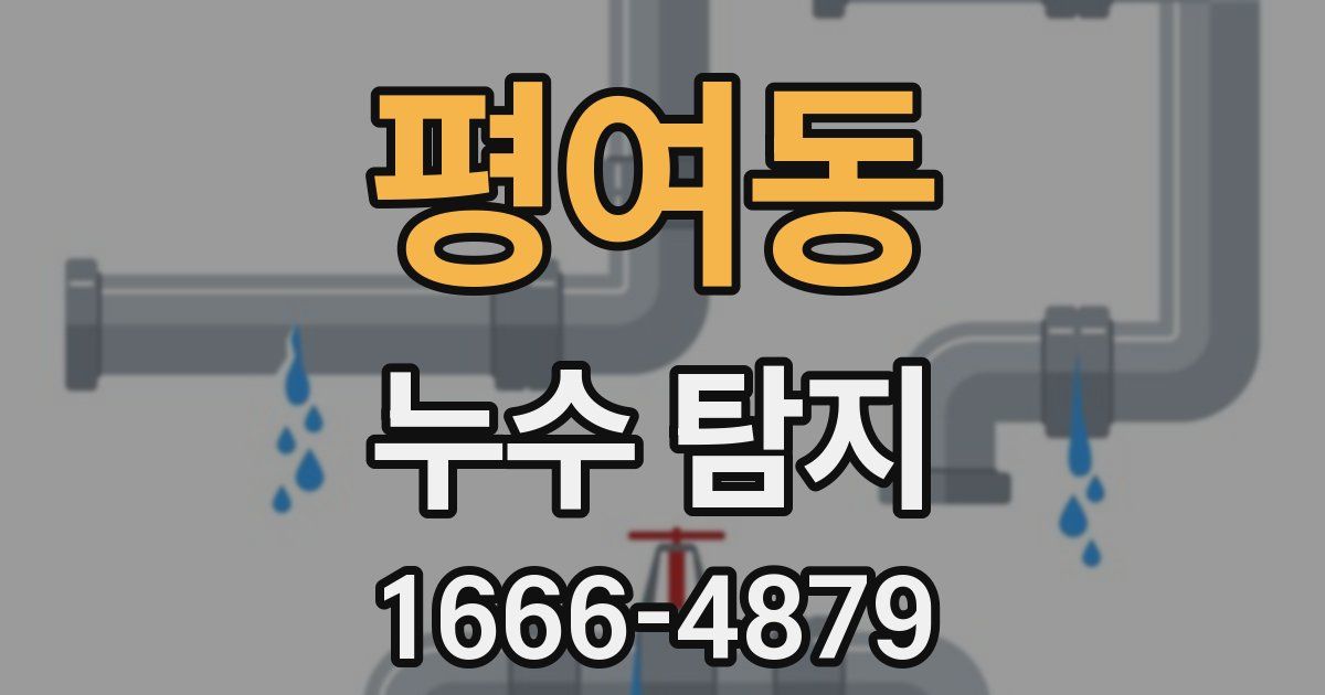 평여동 누수 탐지