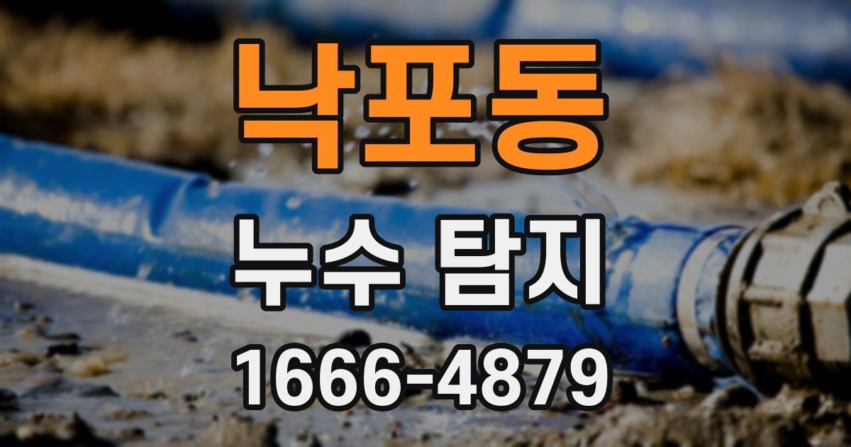 낙포동 누수 탐지