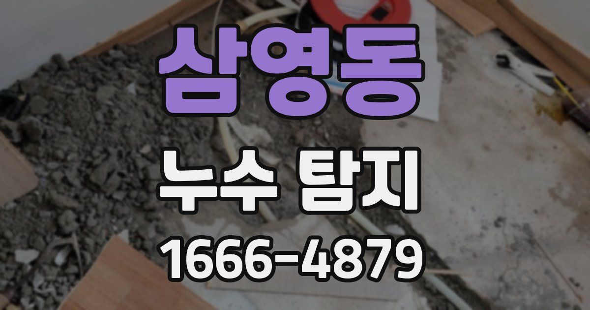 삼영동 누수 탐지