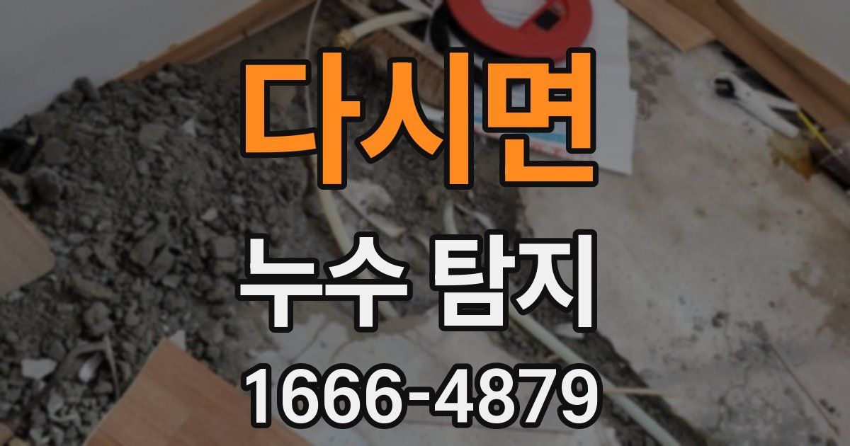 다시면 누수 탐지