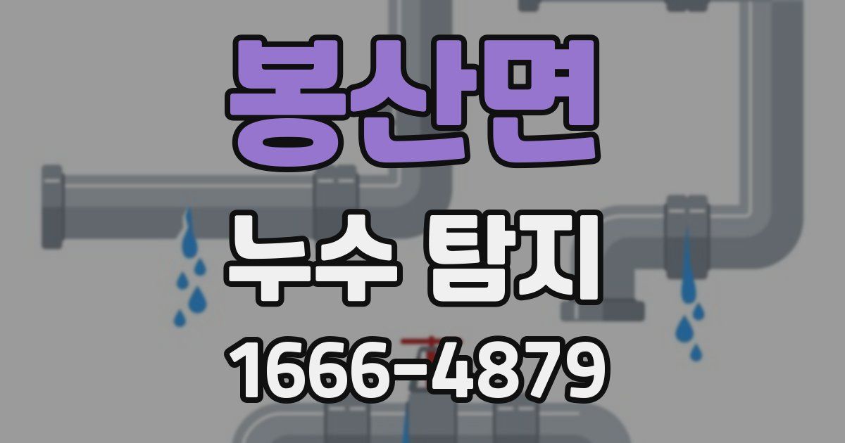 봉산면 누수 탐지