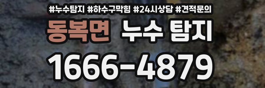동복면 누수 탐지