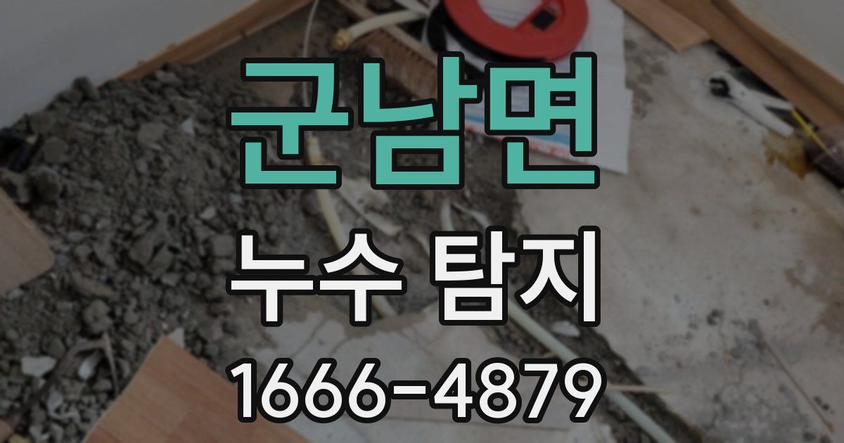 군남면 누수 탐지
