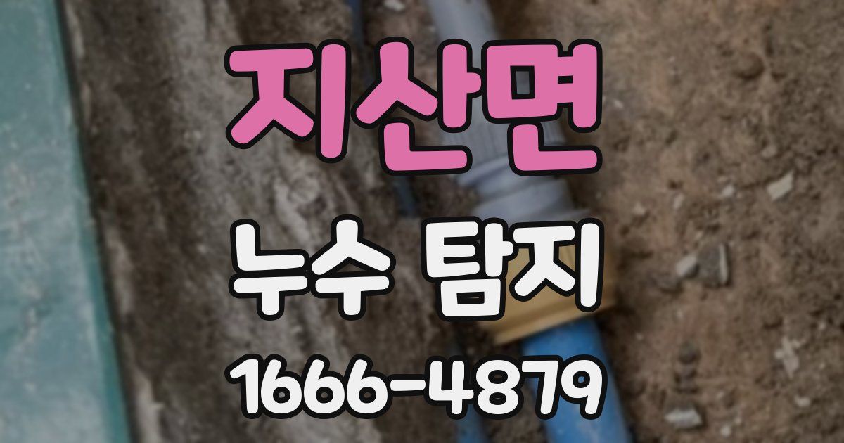지산면 누수 탐지