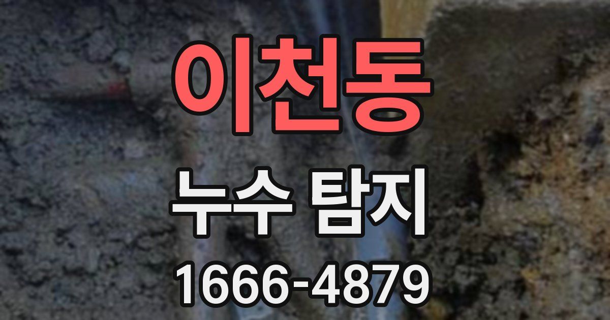이천동 누수 탐지