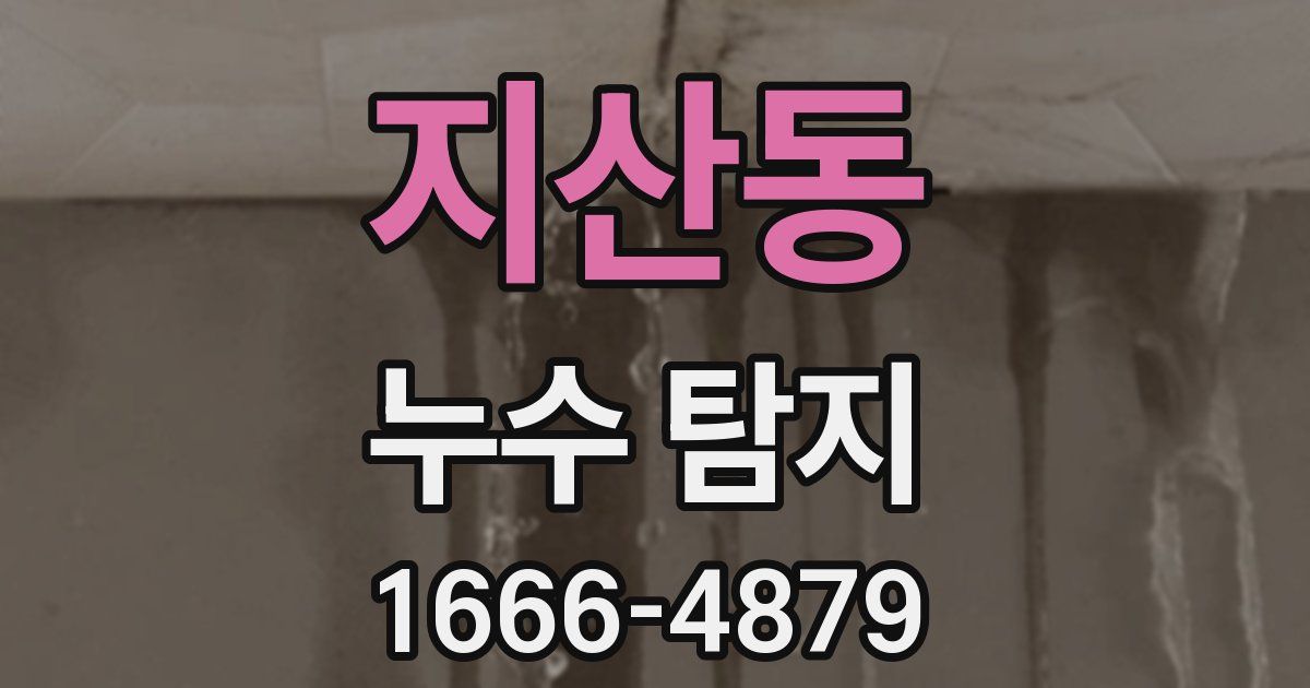 지산동 누수 탐지