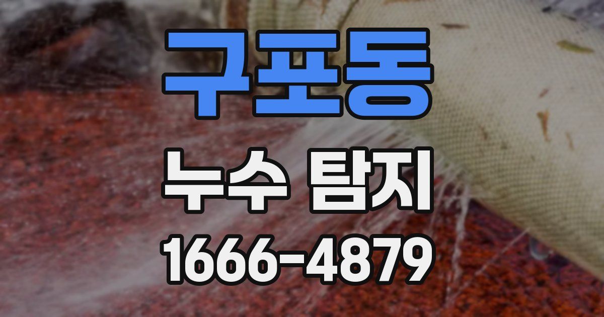 구포동 누수 탐지