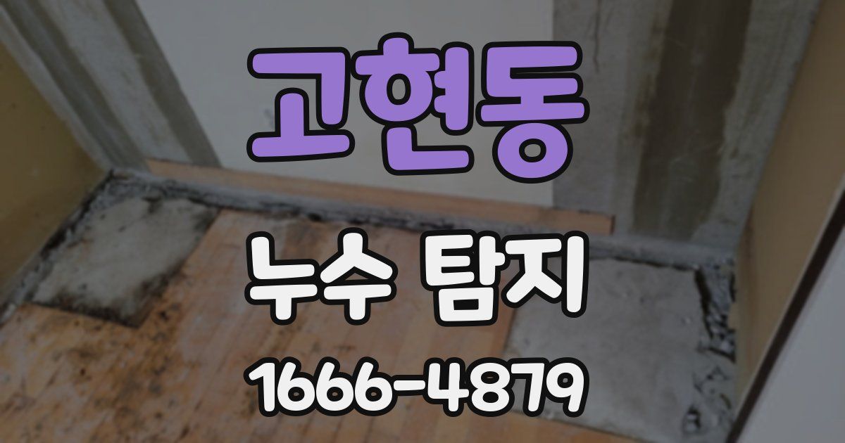 고현동 누수 탐지