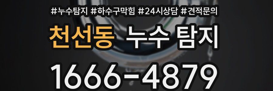 천선동 누수 탐지
