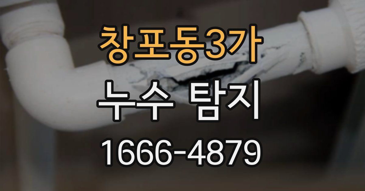 창포동3가 누수 탐지
