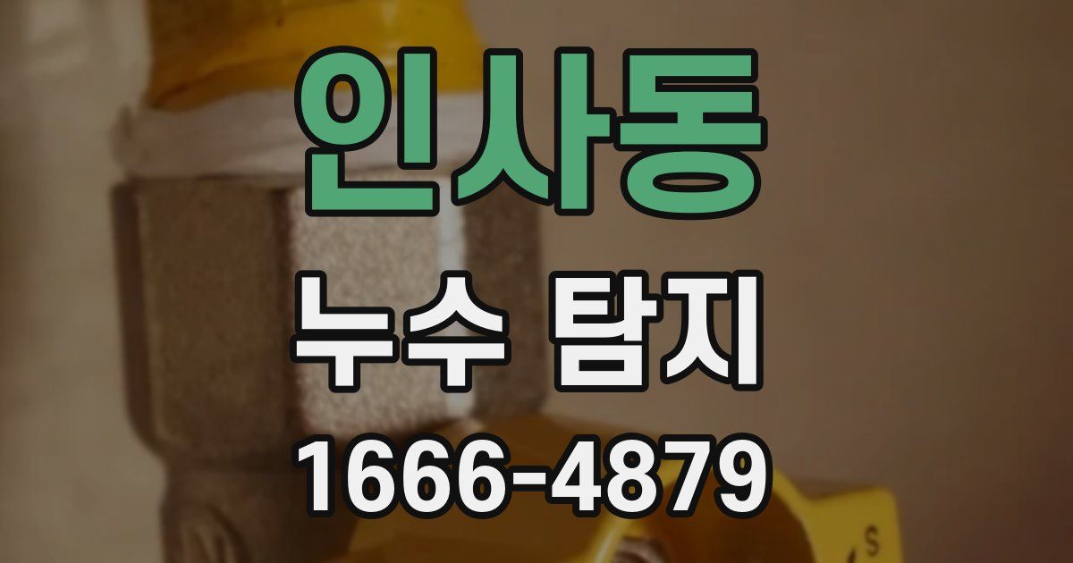 인사동 누수 탐지