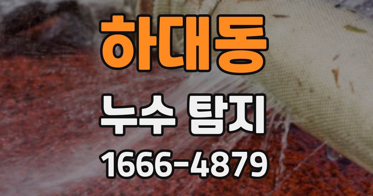 하대동 누수 탐지