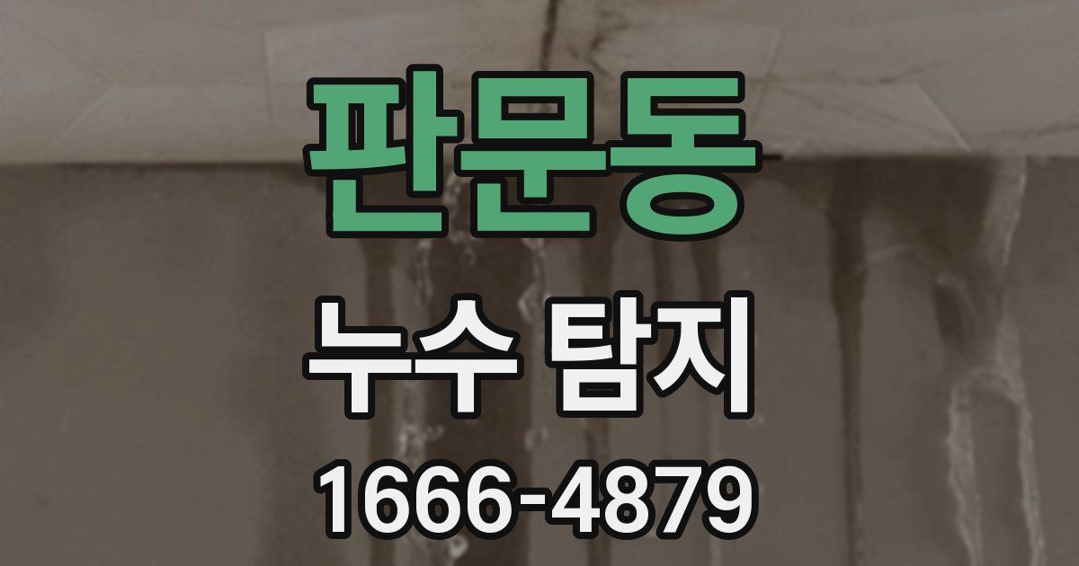 판문동 누수 탐지