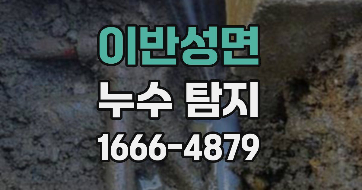이반성면 누수 탐지