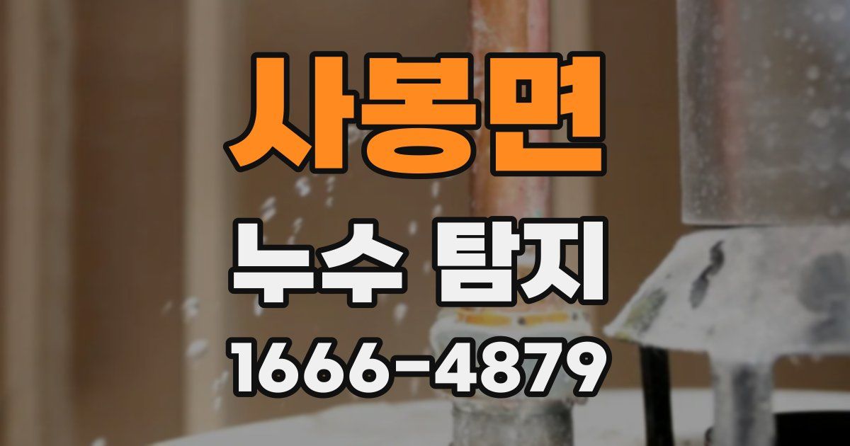 사봉면 누수 탐지