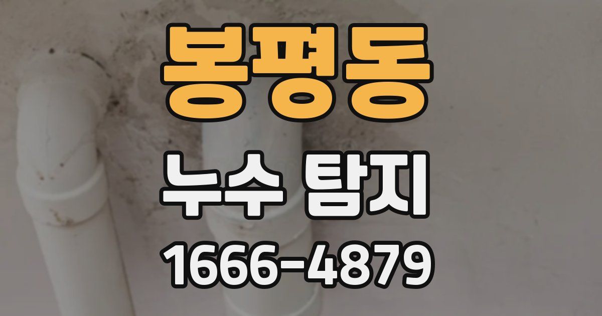 봉평동 누수 탐지