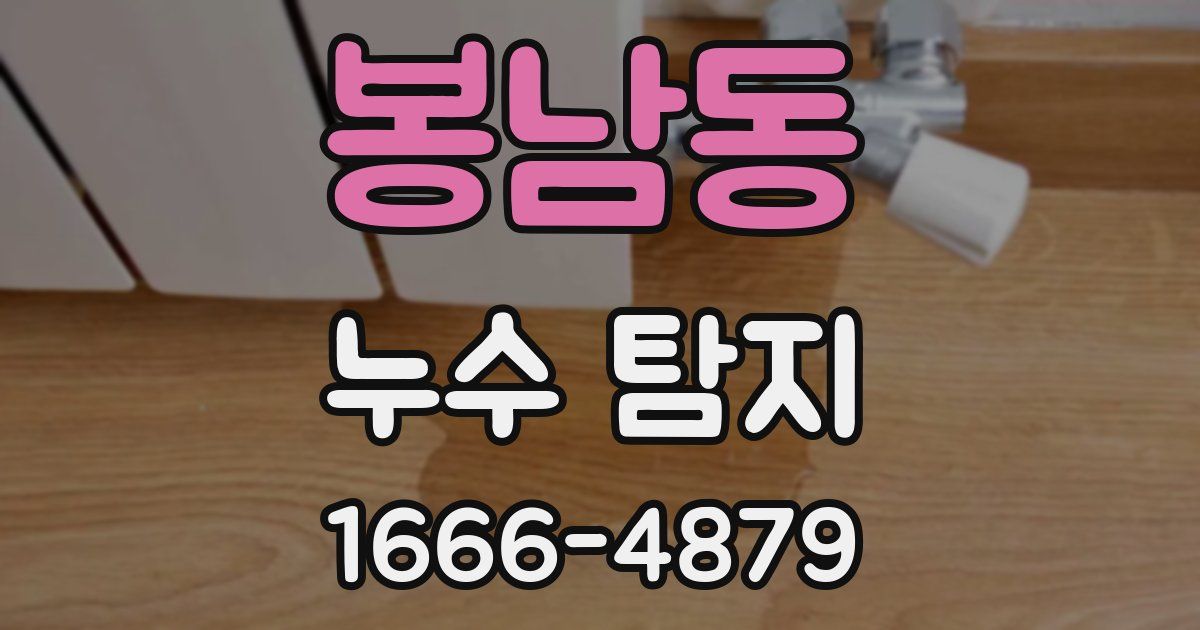 봉남동 누수 탐지