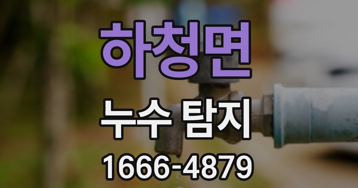 하청면 누수 탐지