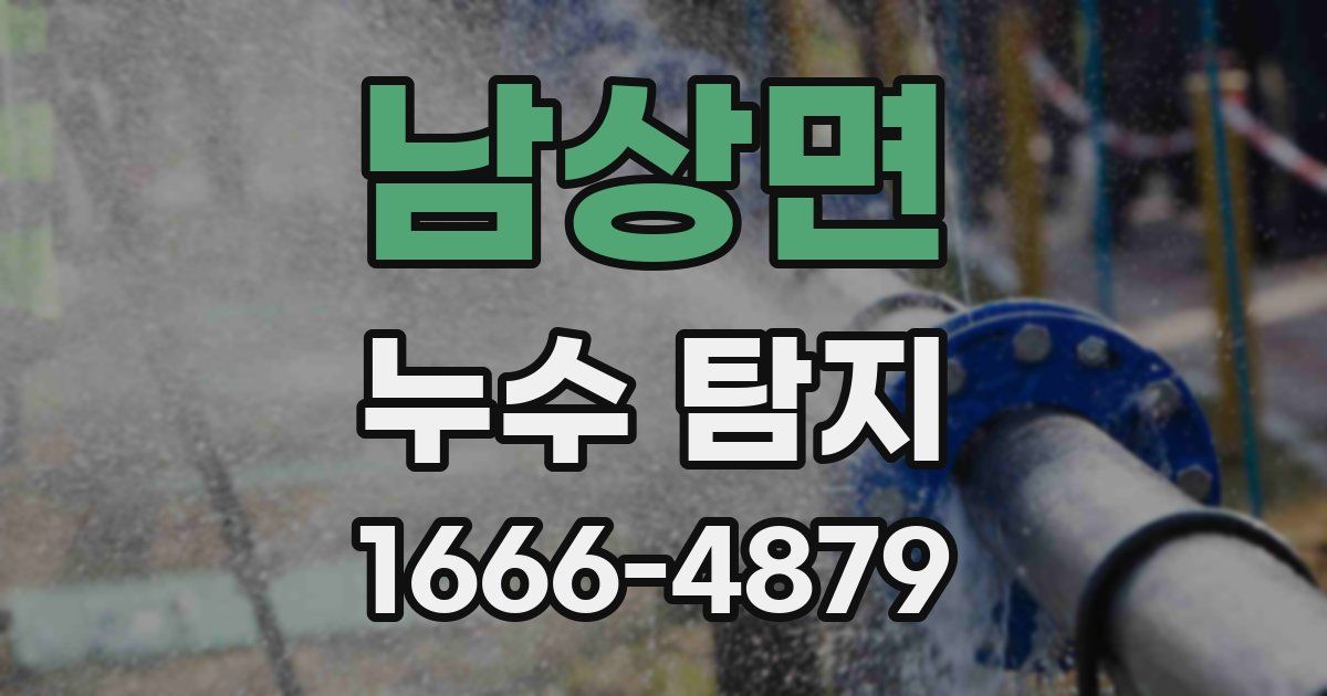 남상면 누수 탐지