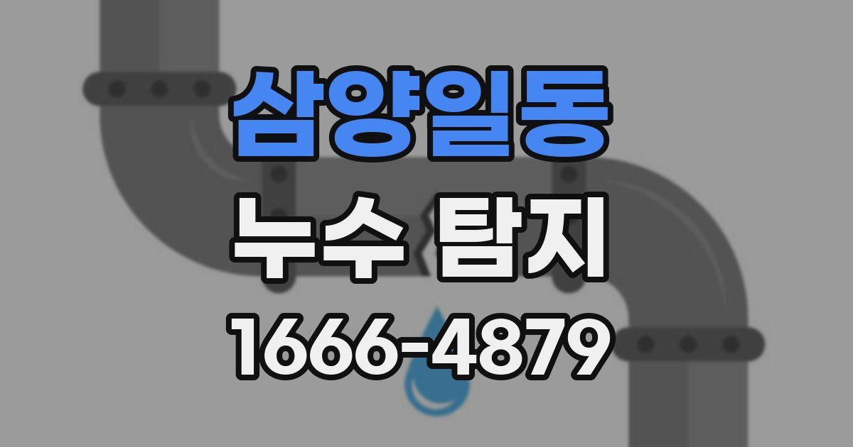 삼양일동 누수 탐지