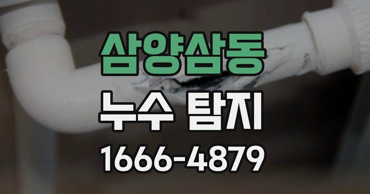 삼양삼동 누수 탐지
