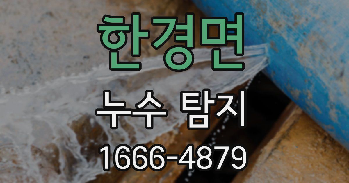 한경면 누수 탐지