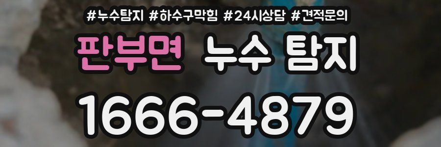 판부면 누수 탐지