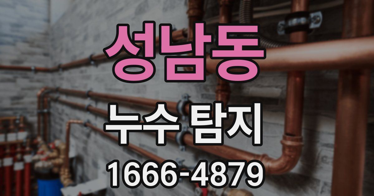 성남동 누수 탐지