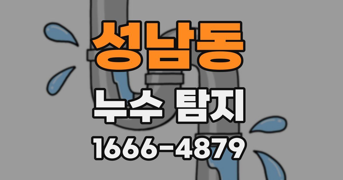 성남동 누수 탐지