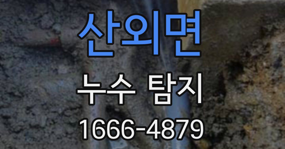 산외면 누수 탐지