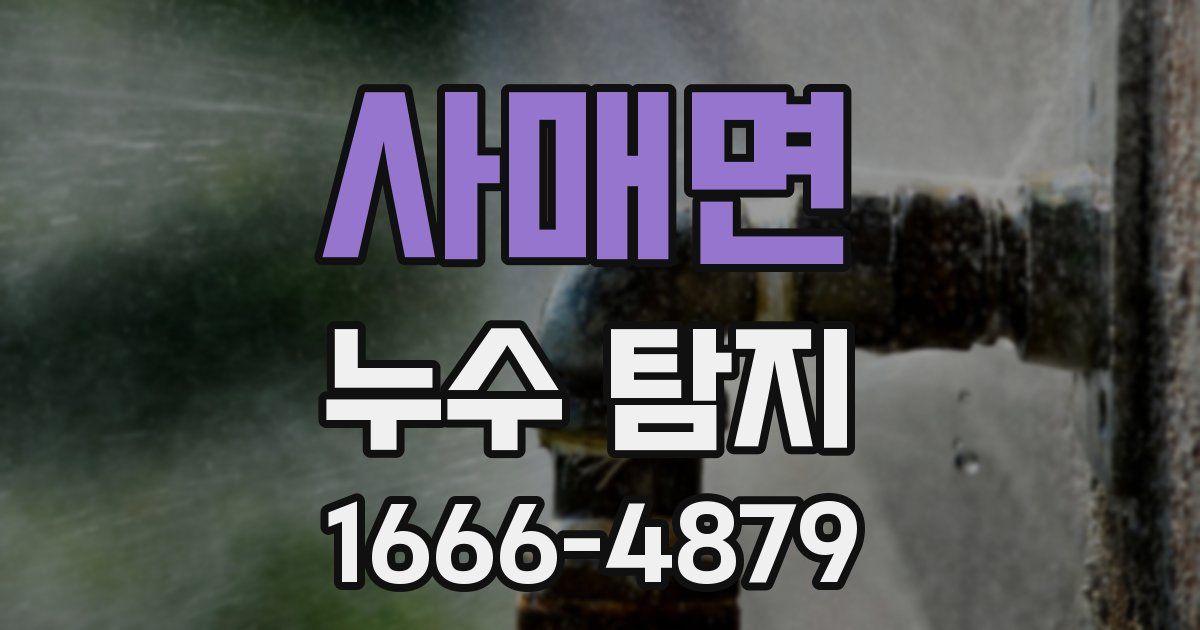 사매면 누수 탐지