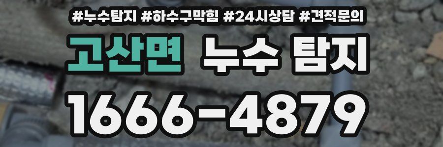 고산면 누수 탐지